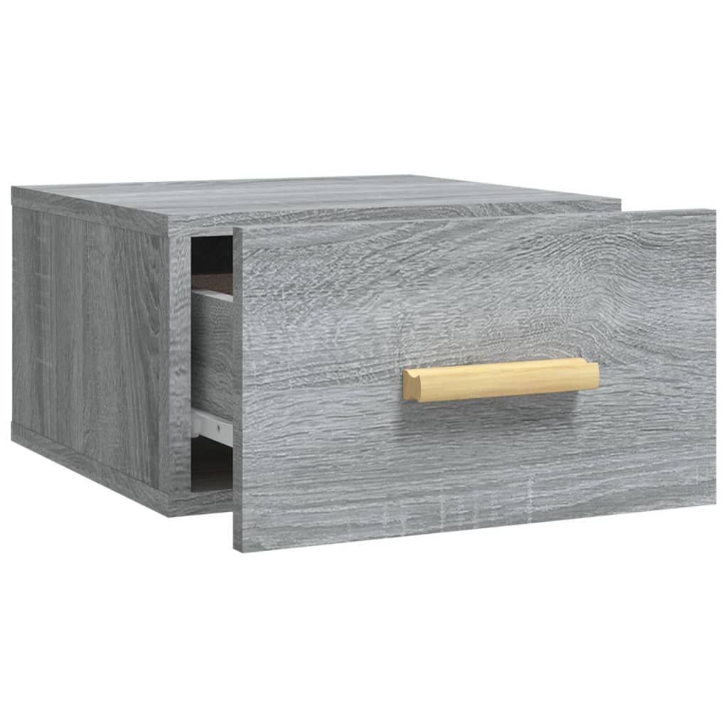 vidaXL Κομοδίνα Επιτοίχια Γκρι Sonoma 35 x 35 x 20 εκ.
