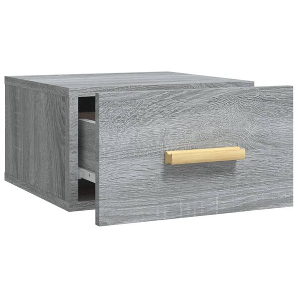 vidaXL Κομοδίνα Επιτοίχια Γκρι Sonoma 35 x 35 x 20 εκ.