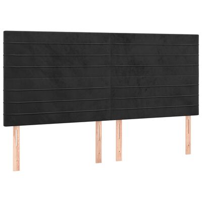 vidaXL Κεφαλάρια Κρεβατιού 4 τεμ. Μαύρο 90x5x78/88 εκ. Βελούδινο