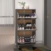 vidaXL Παπουτσοθήκη HAMAR Αν. Γκρι 59,5x35x117 εκ. Μασίφ Ξύλο Πεύκου