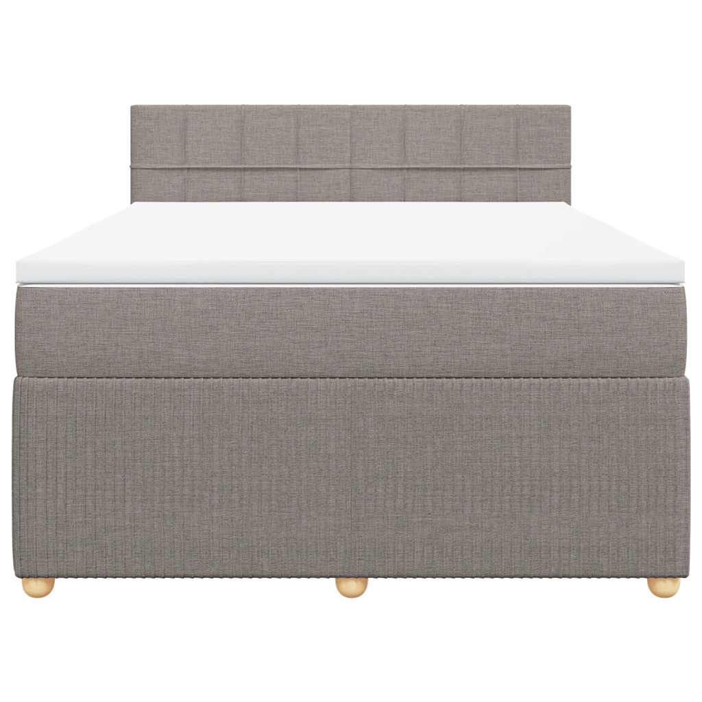 vidaXL Κρεβάτι Boxspring με Στρώμα Taupe 160x200 εκ. Υφασμάτινο