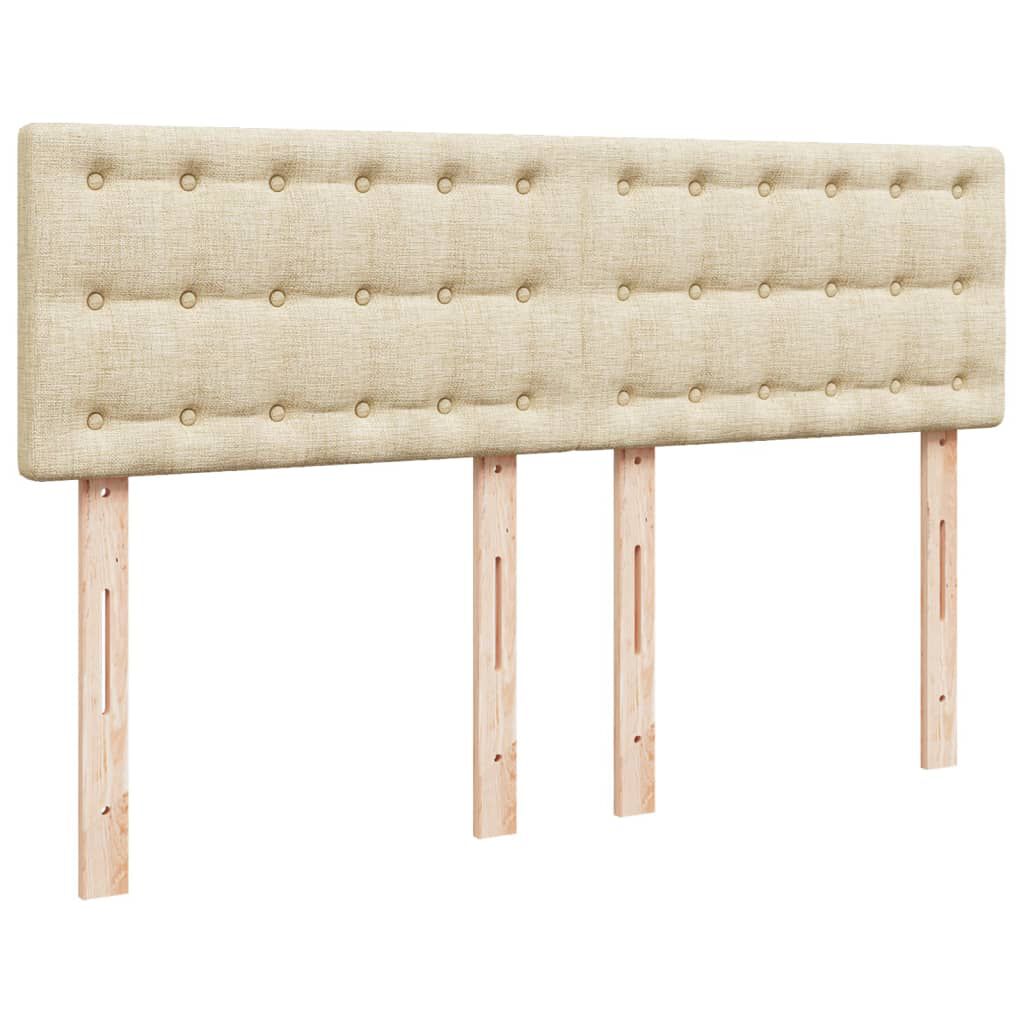 vidaXL Κρεβάτι Boxspring με Στρώμα Κρεμ 160x200 εκ. Υφασμάτινο