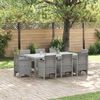 vidaXL Σέτ φαγητού για κήπο 9 pcs Ανοιχτό γκρι Rattan Polt
