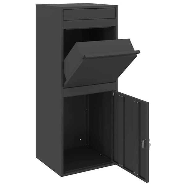 vidaXL Θυρίδα Πακέτων Μαύρο 41 x 38 x 103 εκ Ατσάλι