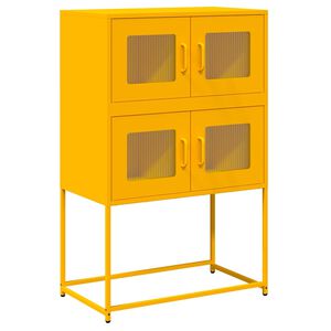 vidaXL Highboard Μουστάρδα κίτρινη 68x39x107 cm Χάλυβας