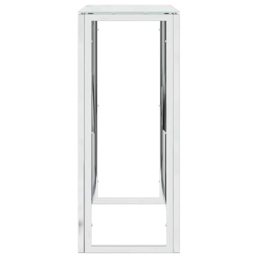 vidaXL Τραπέζι Κονσόλα 70x30x70 εκ. από Ανοξείδωτο Ατσάλι και Γυαλί