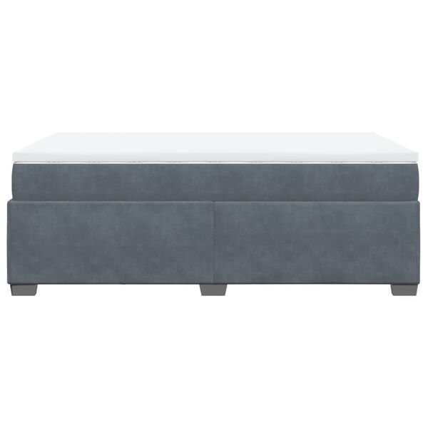 vidaXL Κρεβάτι Boxspring με Στρώμα Σκούρο Γκρι 120x190 εκ. Βελούδινο