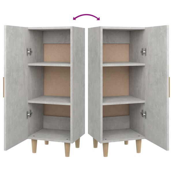vidaXL Ντουλάπι Γκρι Σκυροδέματος 34,5x34x90 εκ. Επεξεργασμένο Ξύλο