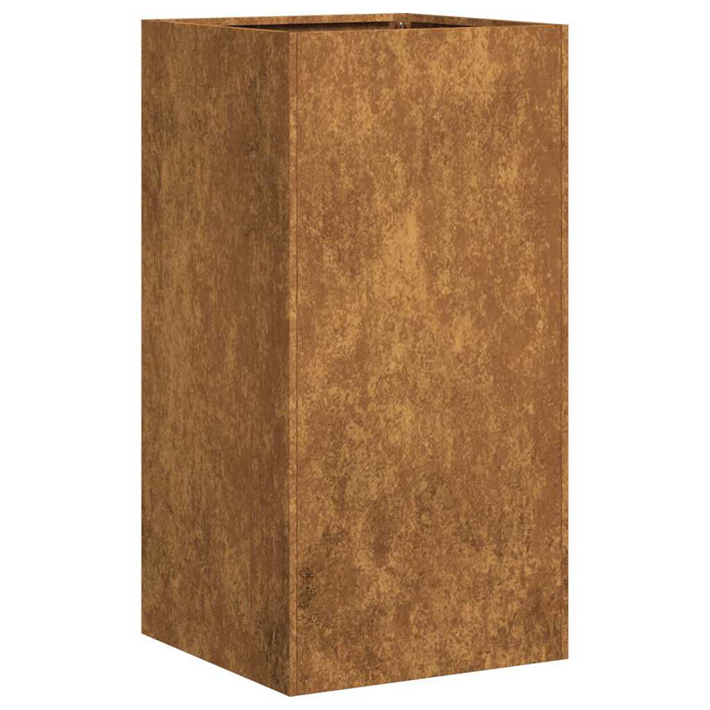 vidaXL Ζαρντινιέρα Σκουριασμένο 40x40x80εκ. Ατσάλι Σκληρυθέν στον Αέρα