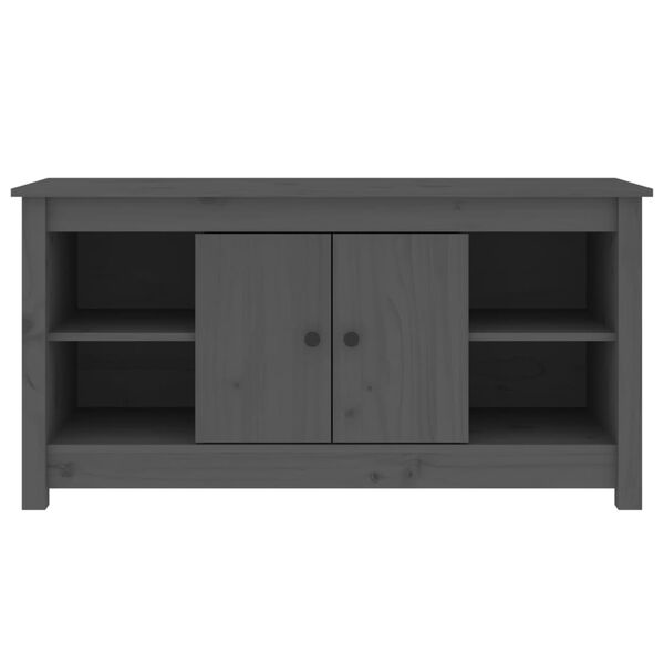vidaXL Έπιπλο Τηλεόρασης Γκρι 103x36,5x52 εκ. από Μασίφ Ξύλο Πεύκου