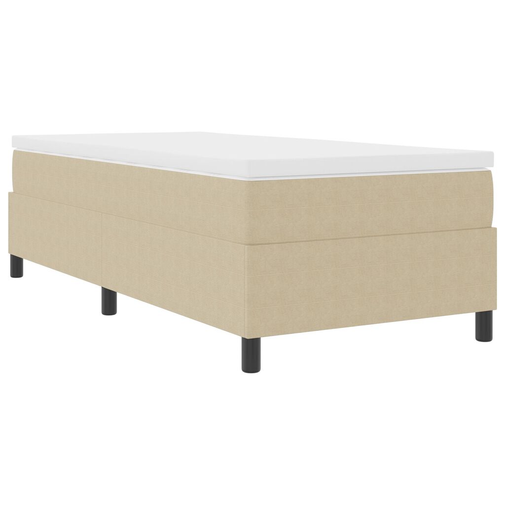 vidaXL Κρεβάτι Βάσης με Στρώμα Λαχανί Γκρι 90x200 εκ. Βελούδινο Ύφασμα