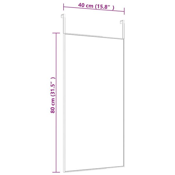 vidaXL Καθρέπτης Πόρτας Μαύρος 40x80 εκ. από Γυαλί και Αλουμίνιο