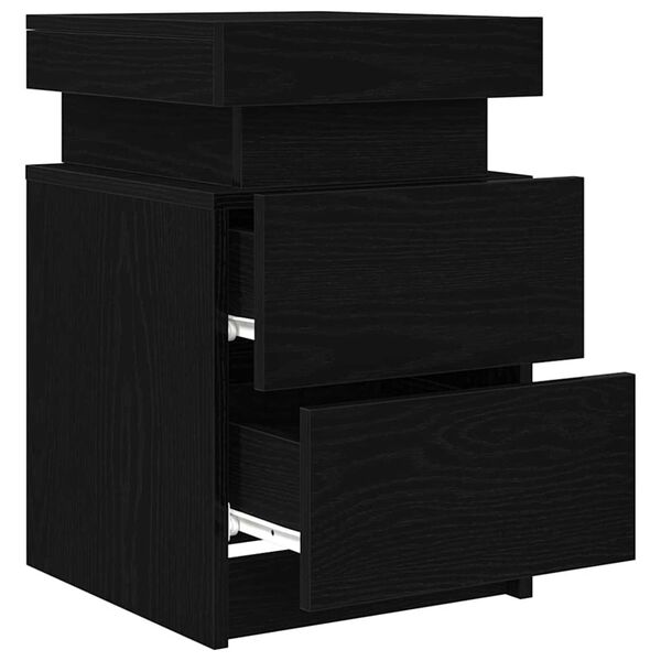 vidaXL Κομοδίνο 2 pcs Μαύρη δρυς 35 x 39 x 55 εκ. Επεξεργασμένο ξύλο
