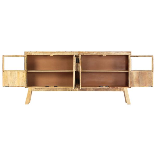 vidaXL Μπουφές Καφέ/Μαύρο 160x30x80 εκ. Μασίφ Ακατέργαστο Ξύλο Μάνγκο