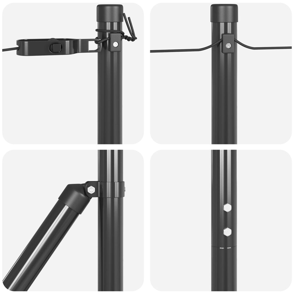 vidaXL Στυλοβάτες Φράχτη με Βάσεις 52 τεμ Ø32mm 88,5cm Γαλβανισμένος Χάλυβας