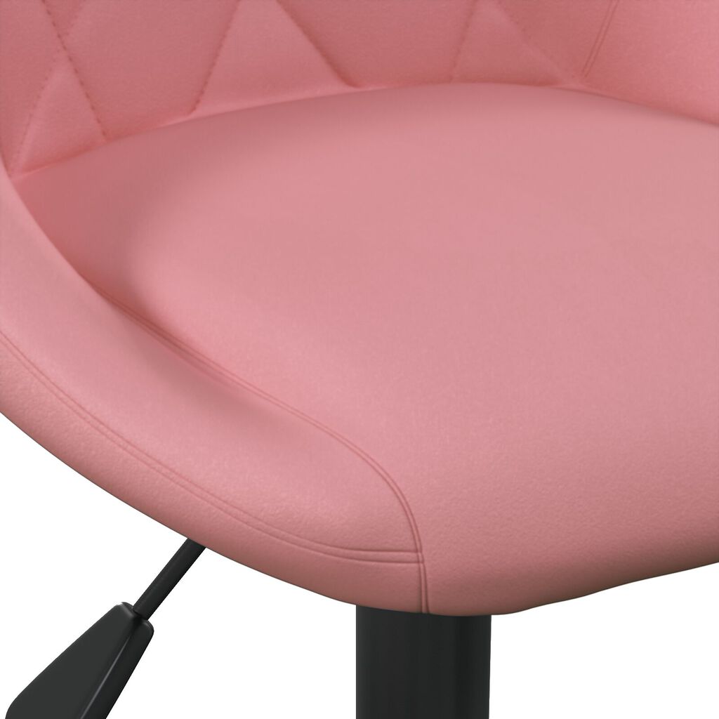 vidaXL Μπαρ Σκαμπό Ροζ 46x44x(62,5-77,5) εκ Βελούδο