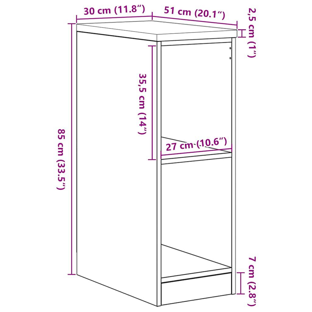 vidaXL ντουλάπι αποθήκευσης γκαράζ 30x51x85 εκ μασίφ ξύλο πεύκο