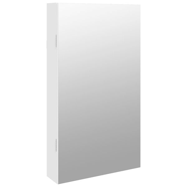 vidaXL Έπιπλο Κοσμημάτων με Καθρέφτη/LED Φώτα Επιτοίχιο Λευκό