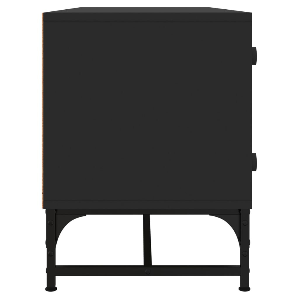 vidaXL Έπιπλο Τηλεόρασης Μαύρο 102x37x50 εκ. με Γυάλινες Πόρτες