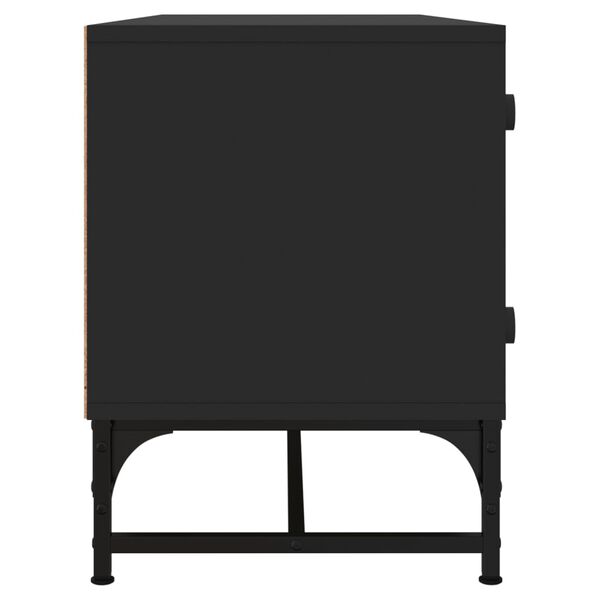 vidaXL Έπιπλο Τηλεόρασης Μαύρο 102x37x50 εκ. με Γυάλινες Πόρτες