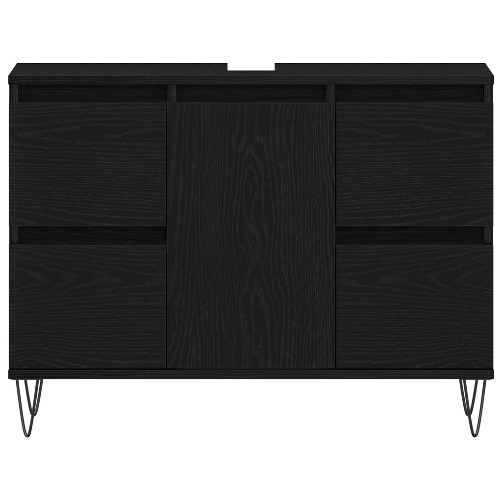 vidaXL Ντουλάπι Μπάνιου Μαύρη Δρυς 80x33x60 εκ Επεξεργασμένο Ξύλο