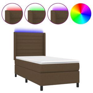 vidaXL &Kappa;&rho;&epsilon;&beta;ά&tau;&iota; Boxspring &mu;&epsilon; &Sigma;&tau;&rho;ώ&mu;&alpha; & LED &Sigma;&kappa;.&Kappa;&alpha;&phi;έ 90x190 &epsilon;&kappa;. &Upsilon;&phi;&alpha;&sigma;&mu;ά&tau;&iota;&nu;&omicron;