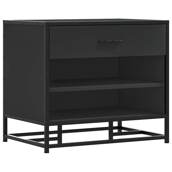 vidaXL Παπουτσοθήκη Μαύρη 60x40x53,5εκ. από Επεξεργασμένο Ξύλο μέταλλο