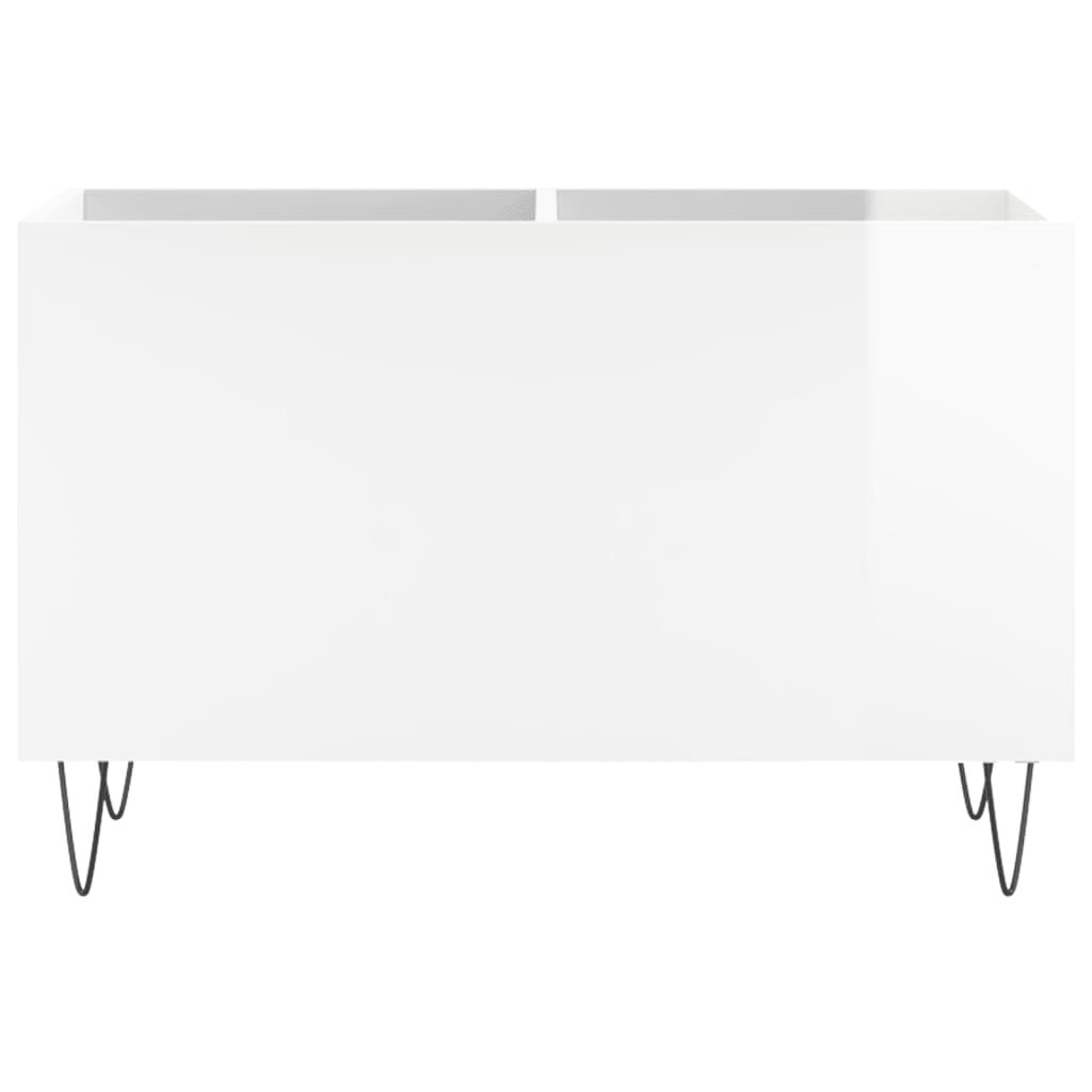 vidaXL Δισκοθήκη Γυαλιστερή Λευκή 74,5x38x48 εκ. Επεξεργασμένο Ξύλο
