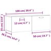 vidaXL Ντουλάπι Τοίχου Μαύρο 100x36,5x35 εκ. από Επεξεργασμένο Ξύλο