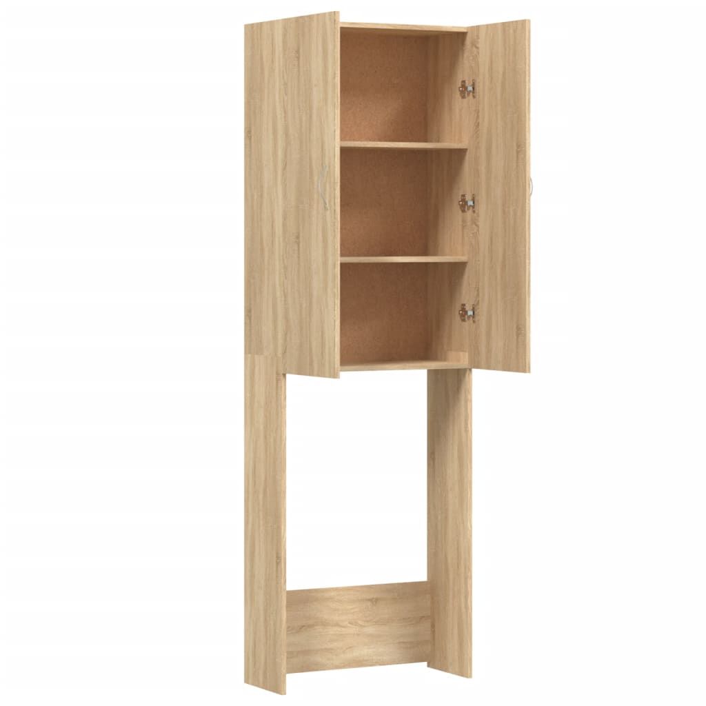 vidaXL Ντουλάπι Πλυντηρίου Sonoma Δρυς 64 x 25,5 x 190 εκ.
