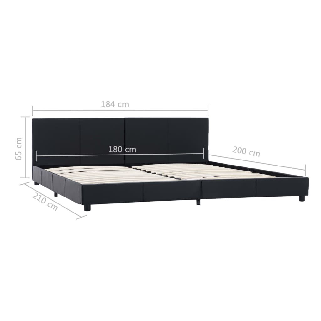 vidaXL Πλαίσιο Κρεβατιού Μαύρο 180 x 200 εκ. από Συνθετικό Δέρμα
