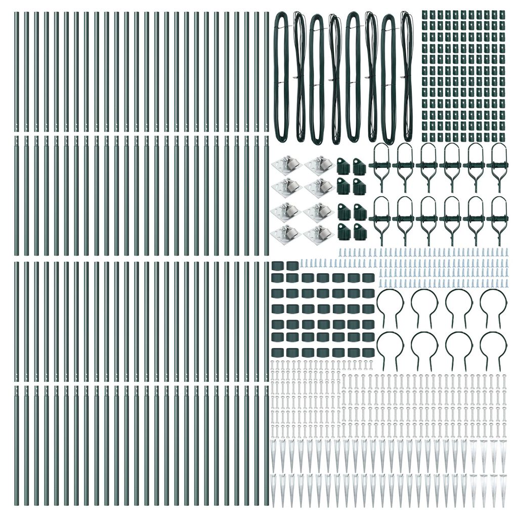 vidaXL Στύλος Περιφράξεων 52 pcs Ασημί 3.2 x 3.2 x 160 εκ Ατσάλι