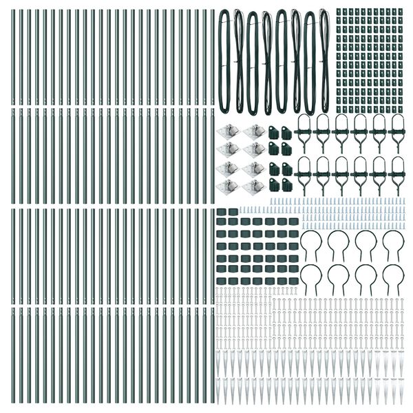 vidaXL Στύλος Περιφράξεων 52 pcs Ασημί 3.2 x 3.2 x 160 εκ Ατσάλι