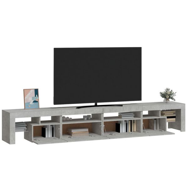 vidaXL Έπιπλο Τηλεόρασης με LED Γκρι Σκυροδέματος 260x36,5x40 εκ.