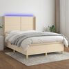 vidaXL &Kappa;&rho;&epsilon;&beta;ά&tau;&iota; Boxspring &mu;&epsilon; &Sigma;&tau;&rho;ώ&mu;&alpha; & LED &Kappa;&rho;&epsilon;&mu; 140x200 &epsilon;&kappa;. &Upsilon;&phi;&alpha;&sigma;&mu;ά&tau;&iota;&nu;&omicron;