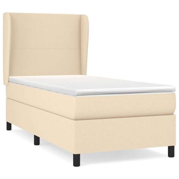 vidaXL &Kappa;&rho;&epsilon;&beta;ά&tau;&iota; Boxspring &mu;&epsilon; &Sigma;&tau;&rho;ώ&mu;&alpha; &Kappa;&rho;&epsilon;&mu; 100 x 200 &epsilon;&kappa;. &Upsilon;&phi;&alpha;&sigma;&mu;ά&tau;&iota;&nu;&omicron;