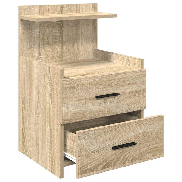 vidaXL Κομοδίνο με 2 Συρτάρια Χρώμα Sonoma Δρυς 40x36,5x62 εκ.