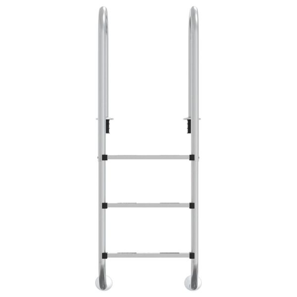 vidaXL Σκάλα Πισίνας 54 x 38 x 158 εκ. από Ανοξείδωτο Ατσάλι