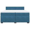 vidaXL Κρεβάτι Boxspring με Στρώμα Σκούρο Μπλε 200x200 εκ. Βελούδινο