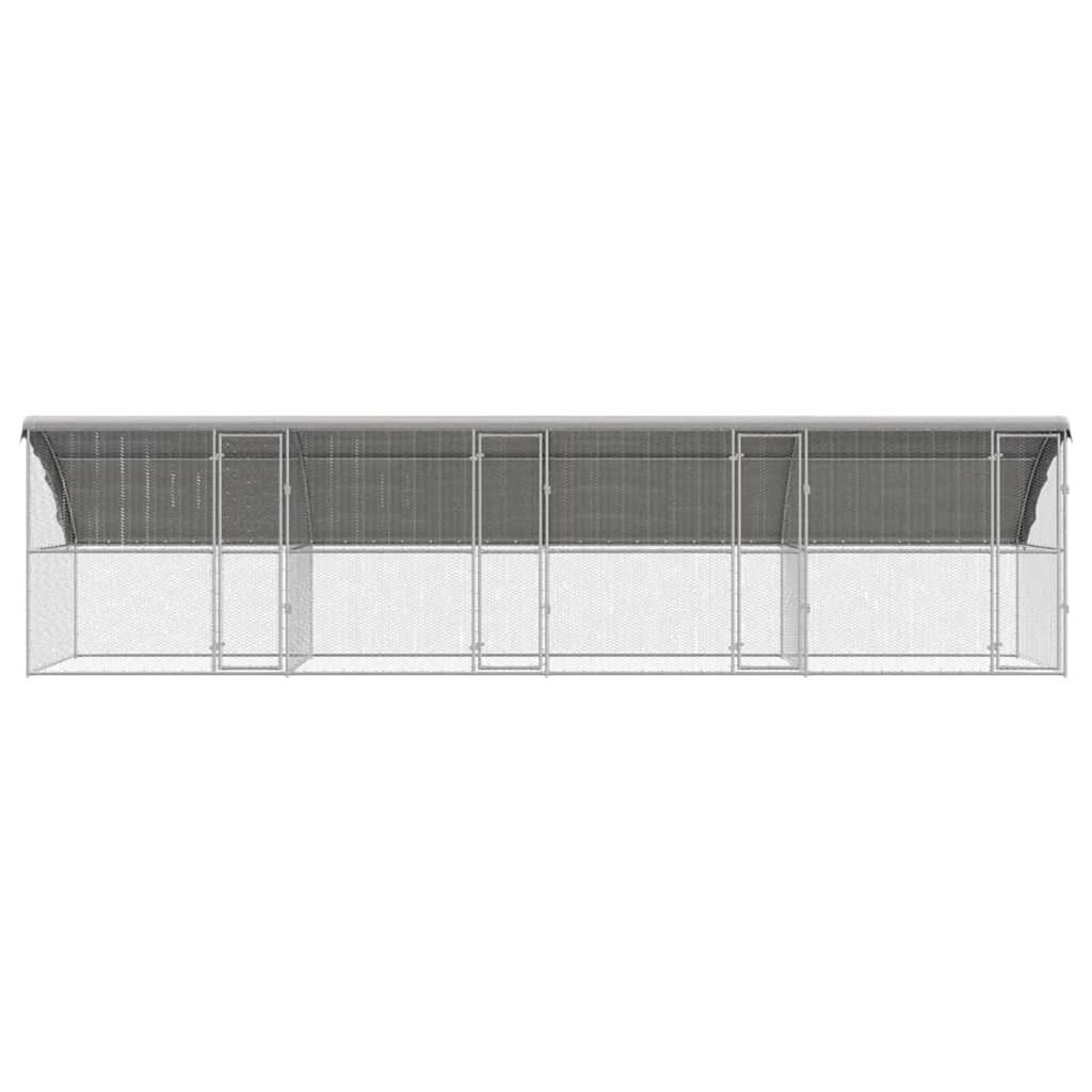 vidaXL Κλουβί για κότες Ασημί 800 x 200 x 198.5 εκ