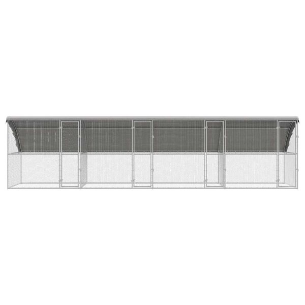 vidaXL Κλουβί για κότες Ασημί 800 x 200 x 198.5 εκ