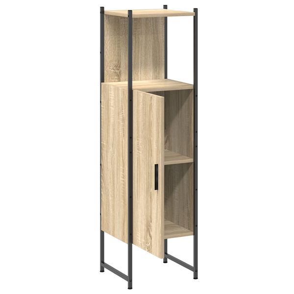 vidaXL Ντουλάπι Μπάνιου Μπεζ 33 x 33 x 120.5 εκ. Επεξεργασμένο ξύλο