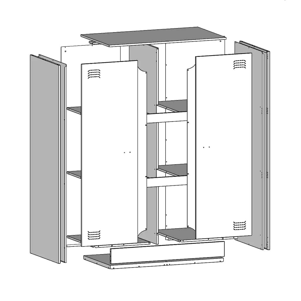 vidaXL Μπουφές Ανθρακί 67x39x107 εκ. από Ατσάλι