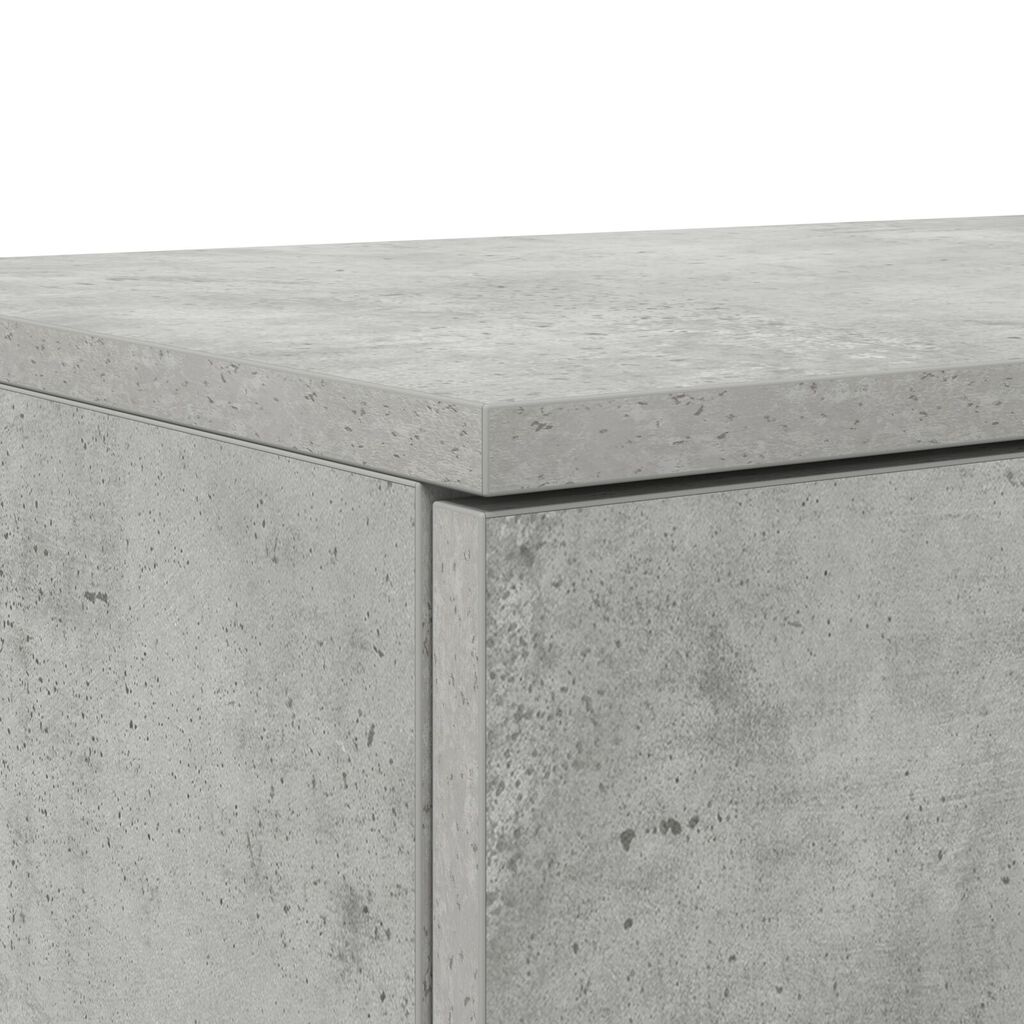 vidaXL Συρτάρια Κρεβατιού Γκρι Σκυρόδεμα 200x36,5x16,5 εκ. MDF