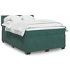vidaXL Κρεβάτι Boxspring με Στρώμα Σκούρο Πράσινο 160x200εκ. Βελούδινο