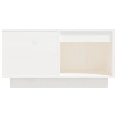 vidaXL Τραπεζάκι Σαλονιού Λευκό 60x61x32,5 εκ από Μασίφ Ξύλο Πεύκου