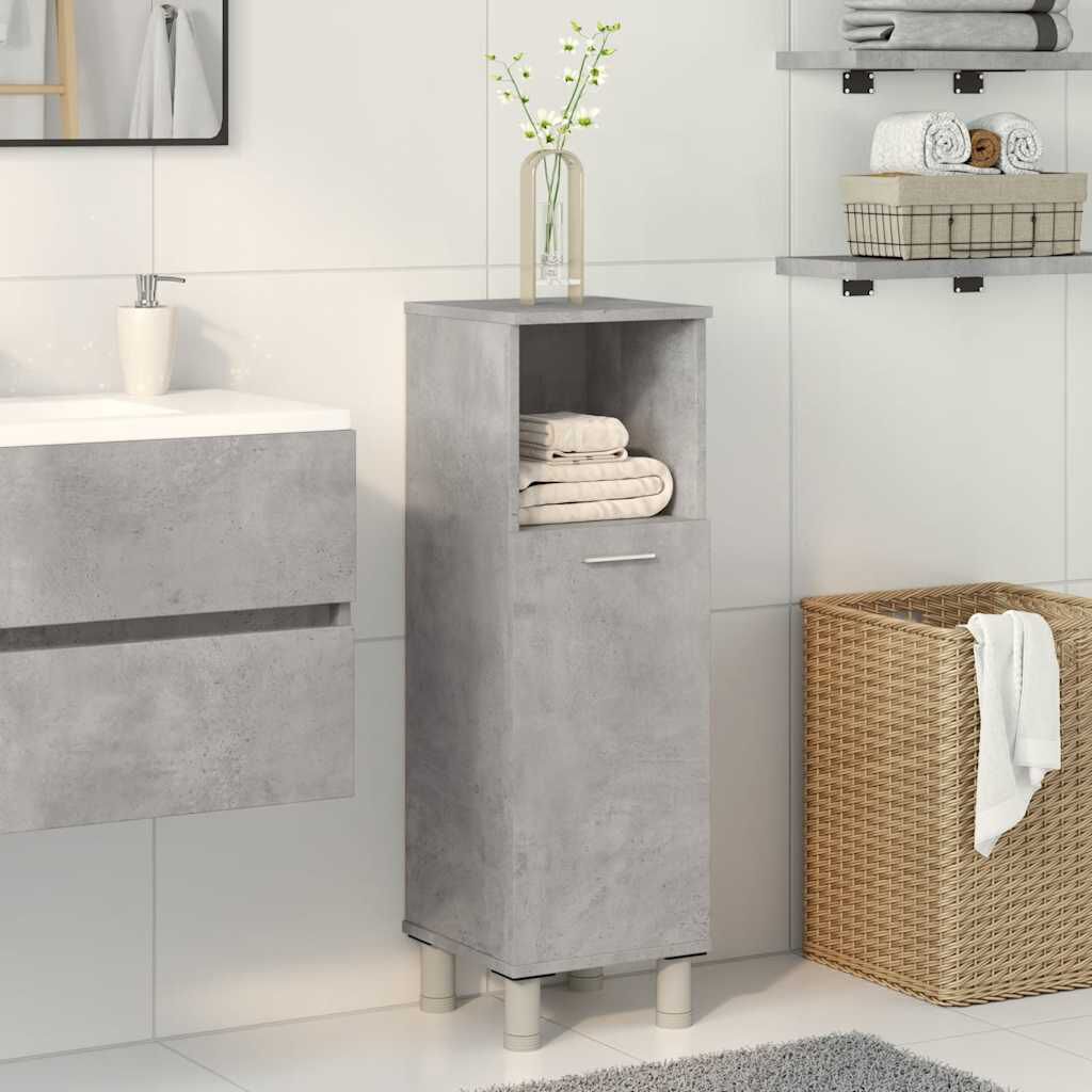 vidaXL Στήλη Μπάνιου Γκρι Σκυροδέματος 30x30x95 εκ. Επεξεργασμένο Ξύλο