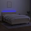 vidaXL &Kappa;&rho;&epsilon;&beta;ά&tau;&iota; Boxspring &mu;&epsilon; &Sigma;&tau;&rho;ώ&mu;&alpha; & LED &Kappa;&rho;&epsilon;&mu; 140x200 &epsilon;&kappa;. &Upsilon;&phi;&alpha;&sigma;&mu;ά&tau;&iota;&nu;&omicron;