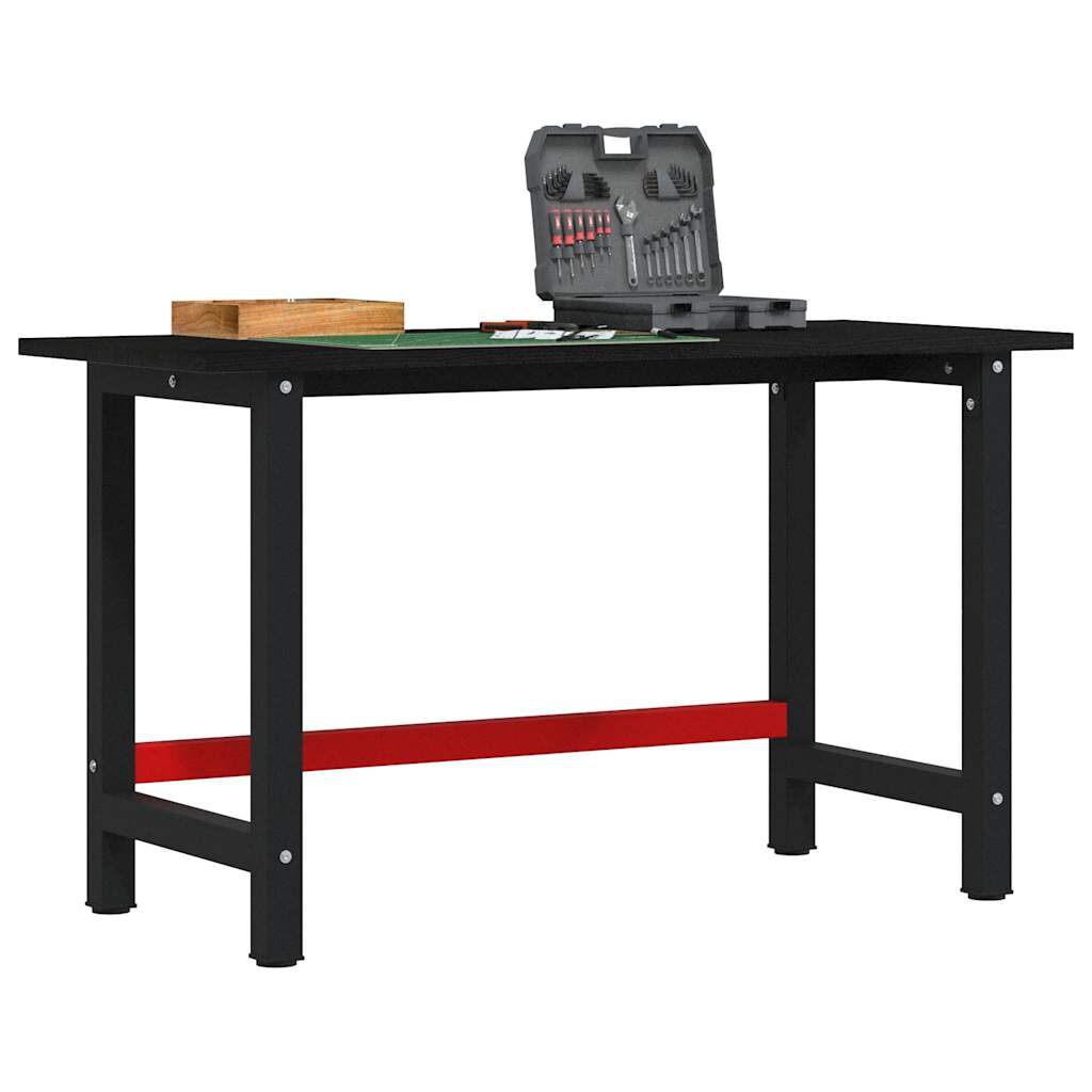 vidaXL Πάγκος Εργασίας Καφέ Σκούρο 140x60x81,5 cm Μασίφ Ξύλο Δρυς