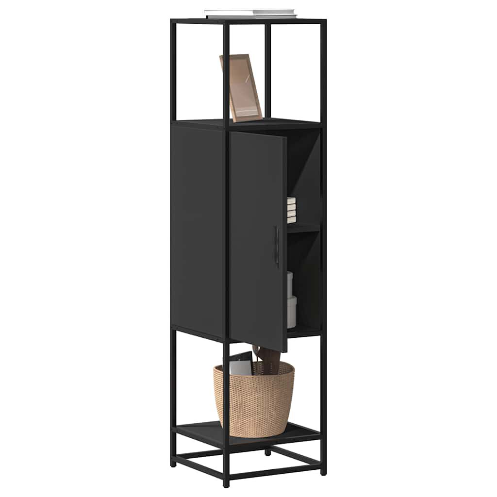 vidaXL Highboard Μαύρο 35,5x35x139 cm Κατασκευασμένο ξύλο και μέταλλο